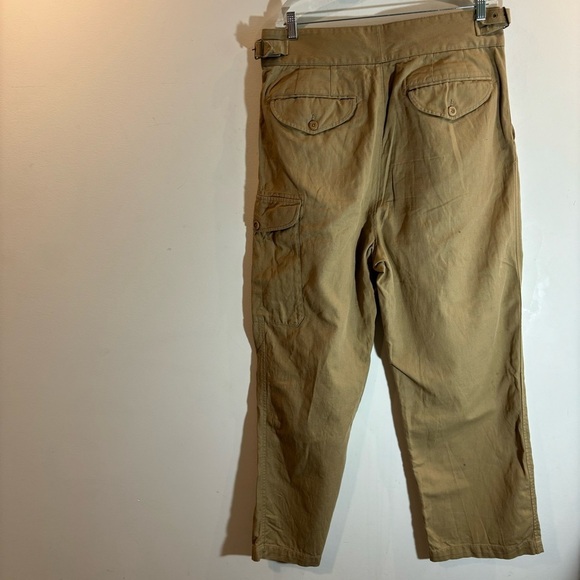 BANANA REPUBLIC Sz 14 Khaki Cargo Style Buckle Cinching Belt Twill Trousers - Picture 5 of 12